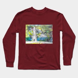 The abstract lighthouse in front of the abstract sea of ​​Livorno Long Sleeve T-Shirt